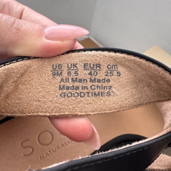 Brand New SOUL Naturalizer Goodtimes Black Wedge Sandals – Size 9 - Picture 4 of 4